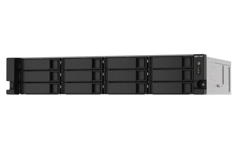 QNAP TS-1273AU-RP-8G 12-Bay 12-bay Rackmount NAS AMD Ryzen V1000 series V1500B 4C/8T 2.2GHz 8Go DDR4 RAM 2x2.5GbE LAN optional 10GbE & M.2 NVMe/SATA